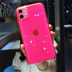 Shiny Candy Color Glitter Transparent Phone Case For iPhone 11 Pro X XR XS Max 7 8 Plus 6 6s Soft Silicone Cover Screen Protection Crystal Clear Glitter Transparent Soft Bumper Silicone Sparkling Cover Stevvex