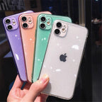 Shiny Candy Color Glitter Transparent Phone Case For iPhone 11 Pro X XR XS Max 7 8 Plus 6 6s Soft Silicone Cover Screen Protection Crystal Clear Glitter Transparent Soft Bumper Silicone Sparkling Cover Stevvex