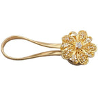 Shiny Flowers Magnetic Curtain Clip Tieback European Style Curtain Clasp Hanging Ball Rope Straps Home Decoration Accessories Crystal Curtain Magnetic Tieback Flower Curtain Clips Buckle with Stretchy Wire Rope For Home Office Decoration Stevvex