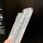 Shiny Holographic Heart Phone Case For iPhone 14 13 Pro Max 11 12 XR 6 7 8 Plus XS X SE 2 Clear Wallet Card Holder Storage Cover Love Heart Pattern Cute Case with Card Holder Soft Cover for iPhone Transparent Phone Case Stevvex