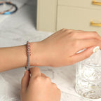 Shiny Parallel Cubic Zirconia Gold Mesh Bangle Bracelet