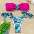 Shiny Rhinestone Strapless Bikini Female Women 2PCS Shiny Diamond Bikini Set Bra Swimsuit  Bathing Suit Swimsuit Women Swimwear Two-pieces Luxury Bikini Set Bather Bathing Suit Swimwear Stevvex