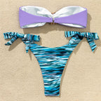 Shiny Rhinestone Strapless Bikini Female Women 2PCS Shiny Diamond Bikini Set Bra Swimsuit  Bathing Suit Swimsuit Women Swimwear Two-pieces Luxury Bikini Set Bather Bathing Suit Swimwear Stevvex