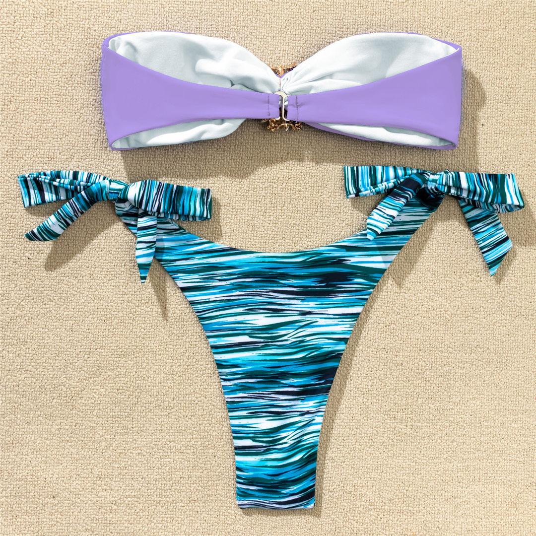 Shiny Rhinestone Strapless Bikini Female Women 2PCS Shiny Diamond Bikini Set Bra Swimsuit  Bathing Suit Swimsuit Women Swimwear Two-pieces Luxury Bikini Set Bather Bathing Suit Swimwear Stevvex