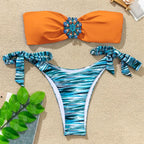 Shiny Rhinestone Strapless Bikini Female Women 2PCS Shiny Diamond Bikini Set Bra Swimsuit  Bathing Suit Swimsuit Women Swimwear Two-pieces Luxury Bikini Set Bather Bathing Suit Swimwear Stevvex