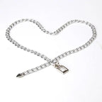 Shiny Women Metal Belt Luxurious Gold Dress Chain Belts Elegant Polished Adjustable Metal Mirror Waist Belt
