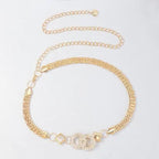 Shiny Women Metal Belt Luxurious Gold Dress Chain Belts Elegant Polished Adjustable Metal Mirror Waist Belt