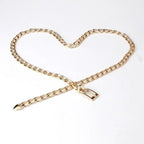 Shiny Women Metal Belt Luxurious Gold Dress Chain Belts Elegant Polished Adjustable Metal Mirror Waist Belt