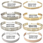 Shiny Women Metal Belt Luxurious Gold Dress Chain Belts Elegant Polished Adjustable Metal Mirror Waist Belt