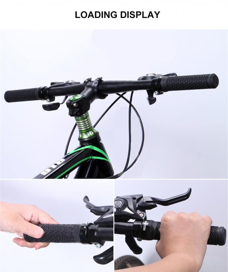 Shock Absorption Mountain Road Cycling Bike Bicycle Handlebar Cover Grips Smooth Soft Rubber Anti-slip Handle Grip Lock Bar End Premium Bike Handlebar Grips Single Lock-on Bike Grips Professional Mountain Bicycle Handlebar Locking Grips Stevvex