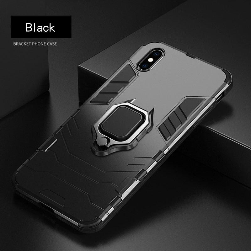 Shockproof Armor Case For iPhone XR iPhone X Xs Xs Max Stand Holder Ring Phone Cover for iPhone 6 6S 6PLUS 7 8 plus  Slim Durable Soft Anti-Scratch 360 Degree Rotating Ring Holder Kickstand Protective With Magnetic Case Stevvex
