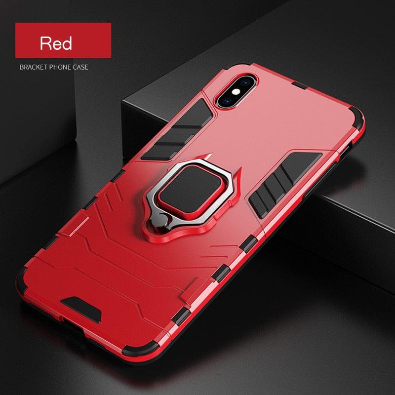 Shockproof Armor Case For iPhone XR iPhone X Xs Xs Max Stand Holder Ring Phone Cover for iPhone 6 6S 6PLUS 7 8 plus  Slim Durable Soft Anti-Scratch 360 Degree Rotating Ring Holder Kickstand Protective With Magnetic Case Stevvex