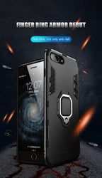 Shockproof Armor Case For iPhone XR iPhone X Xs Xs Max Stand Holder Ring Phone Cover for iPhone 6 6S 6PLUS 7 8 plus  Slim Durable Soft Anti-Scratch 360 Degree Rotating Ring Holder Kickstand Protective With Magnetic Case Stevvex