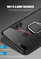 Shockproof Armor Case For iPhone XR iPhone X Xs Xs Max Stand Holder Ring Phone Cover for iPhone 6 6S 6PLUS 7 8 plus  Slim Durable Soft Anti-Scratch 360 Degree Rotating Ring Holder Kickstand Protective With Magnetic Case Stevvex