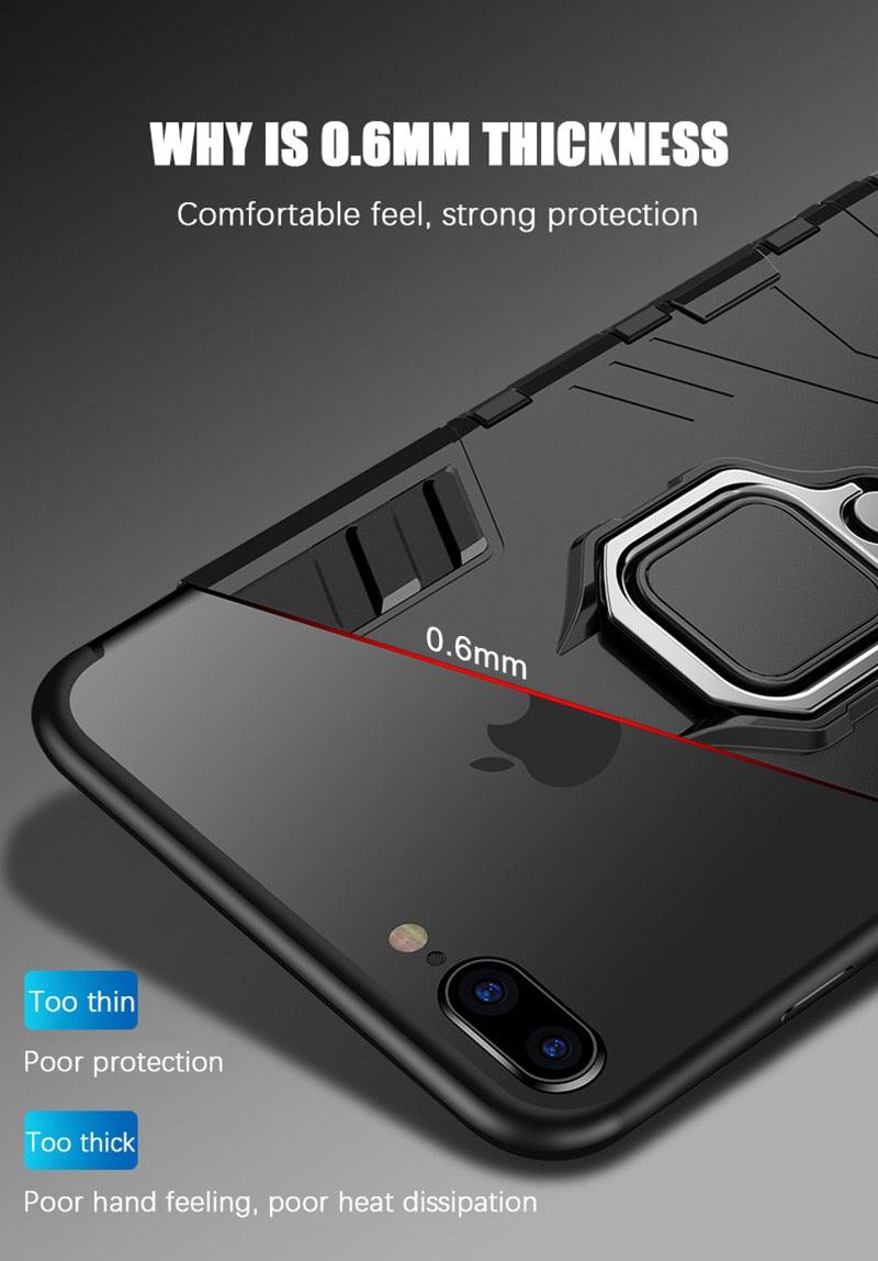 Shockproof Armor Case For iPhone XR iPhone X Xs Xs Max Stand Holder Ring Phone Cover for iPhone 6 6S 6PLUS 7 8 plus  Slim Durable Soft Anti-Scratch 360 Degree Rotating Ring Holder Kickstand Protective With Magnetic Case Stevvex