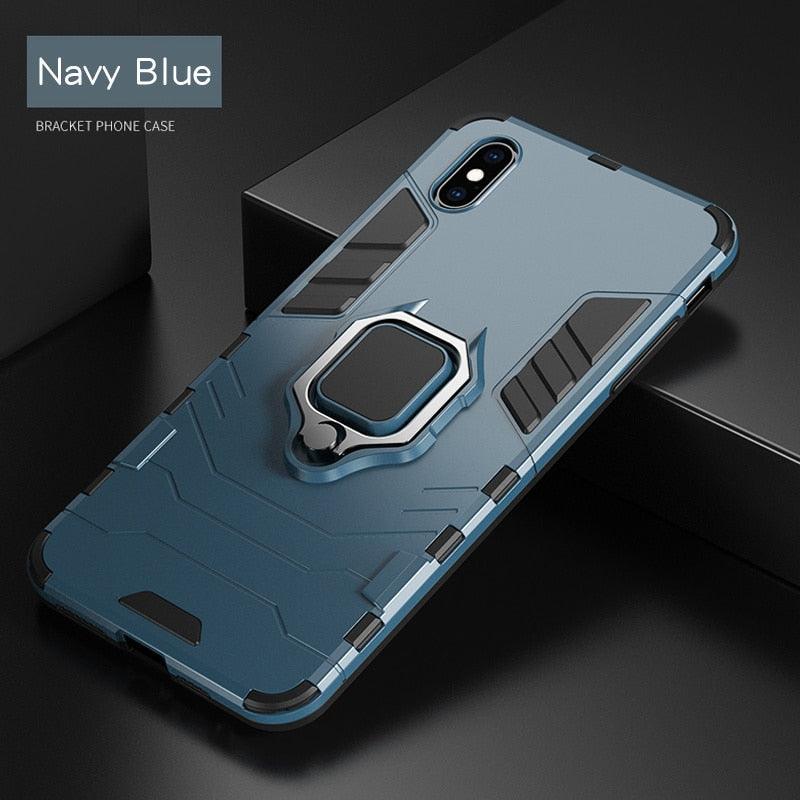 Shockproof Armor Case For iPhone XR iPhone X Xs Xs Max Stand Holder Ring Phone Cover for iPhone 6 6S 6PLUS 7 8 plus  Slim Durable Soft Anti-Scratch 360 Degree Rotating Ring Holder Kickstand Protective With Magnetic Case Stevvex