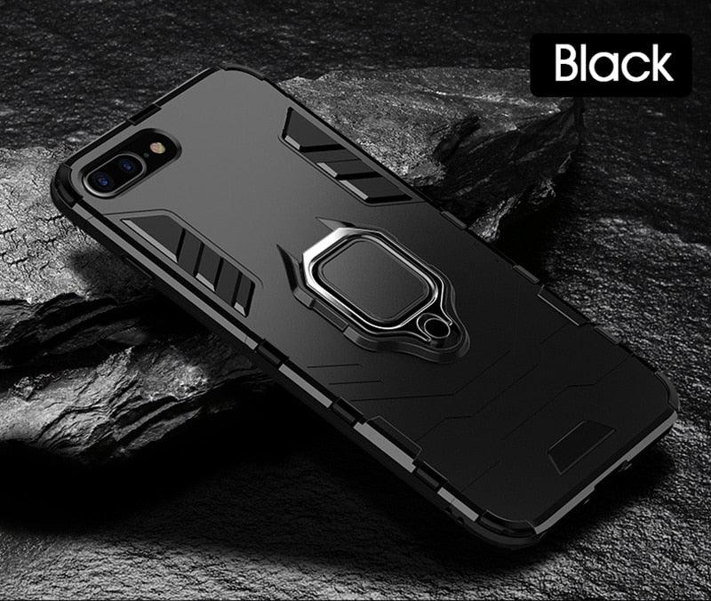 Shockproof Armor Case For iPhone XR iPhone X Xs Xs Max Stand Holder Ring Phone Cover for iPhone 6 6S 6PLUS 7 8 plus  Slim Durable Soft Anti-Scratch 360 Degree Rotating Ring Holder Kickstand Protective With Magnetic Case Stevvex