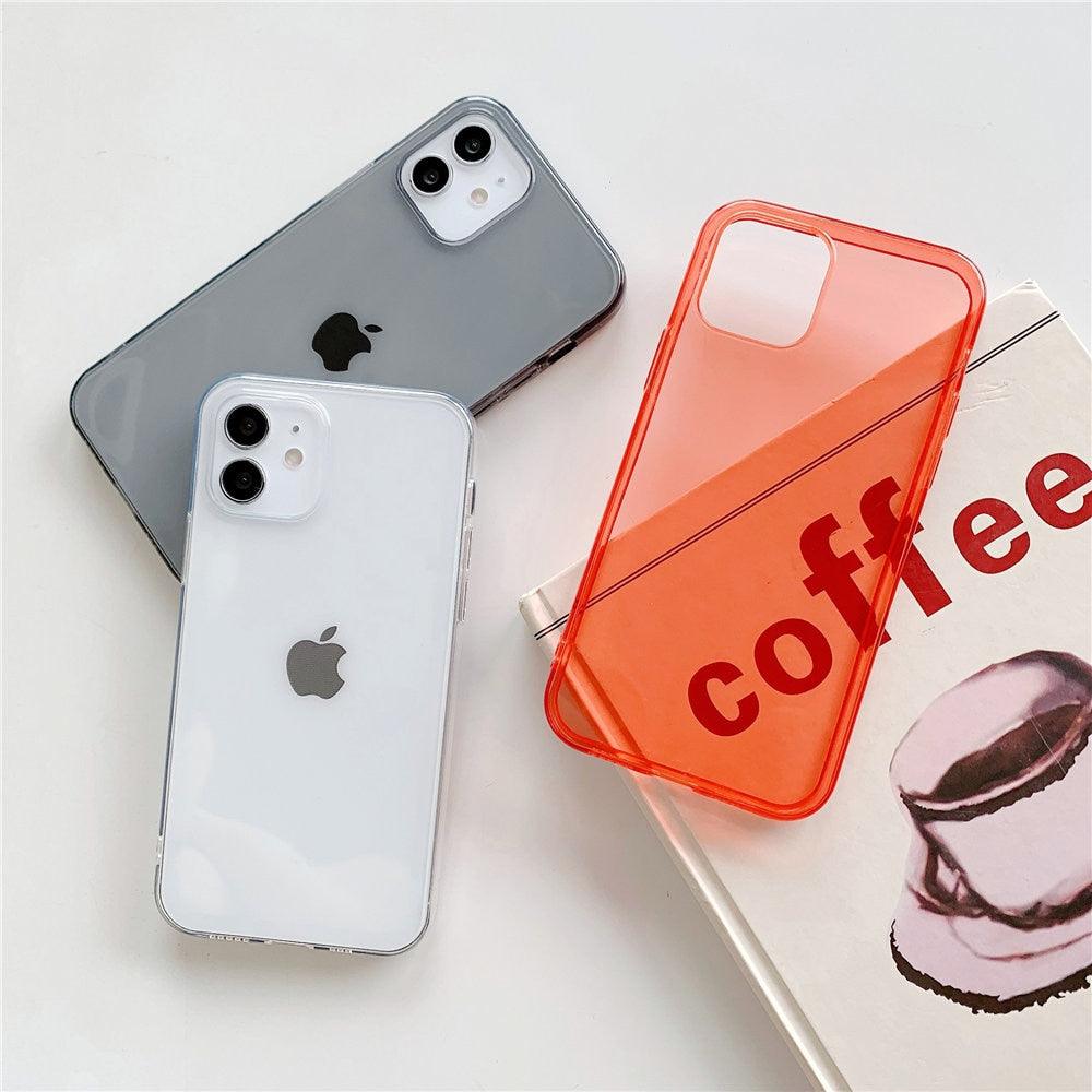 Shockproof Bumper Cover Anti-Scratch Protective Slim Thin Phone Case for iPhone Candy Color Transparent Silicone Phone Case For iPhone 14 12 13 Mini 14 Pro Max Clear Soft Cover Stevvex