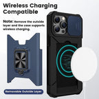 Shockproof Camera Cover & Kickstand  Heavy Duty Protective Case Suitable For iPhone 14 Pro Max Card Push Anti-fall Mobile Phone Case iPhone 13 12 11 Pro Max Ring Protective Cover Stevvex