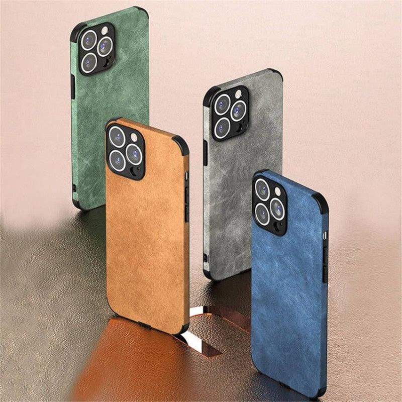 Shockproof Leather Texture Case For iPhone  8 7 Plus Soft Silicone Bumper Camera Protection Phone Cover Luxury Elegant PU Leather Flexible Bumper Non-Slip Grip Shockproof Full Body Protective Cover Stevvex