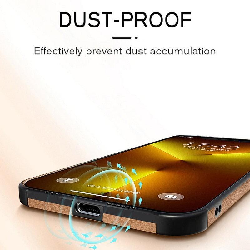 Shockproof Leather Texture Case For iPhone  8 7 Plus Soft Silicone Bumper Camera Protection Phone Cover Luxury Elegant PU Leather Flexible Bumper Non-Slip Grip Shockproof Full Body Protective Cover Stevvex