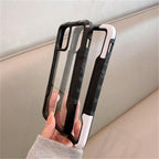 Shockproof Phone Case For iPhone 12 11 13 Pro Max Transparent Case For iPhone 11 12 13 Hard Soft Full Cover 360 Degree Protective Cover Simple Luxury Design Shiny iphone cover Stevvex