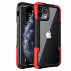 Shockproof Phone Case For iPhone 12 11 13 Pro Max Transparent Case For iPhone 11 12 13 Hard Soft Full Cover 360 Degree Protective Cover Simple Luxury Design Shiny iphone cover Stevvex