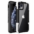 Shockproof Phone Case For iPhone 12 11 13 Pro Max Transparent Case For iPhone 11 12 13 Hard Soft Full Cover 360 Degree Protective Cover Simple Luxury Design Shiny iphone cover Stevvex