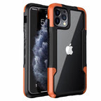 Shockproof Phone Case For iPhone 12 11 13 Pro Max Transparent Case For iPhone 11 12 13 Hard Soft Full Cover 360 Degree Protective Cover Simple Luxury Design Shiny iphone cover Stevvex