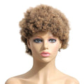 Short Afro Curly Human Hair Full Machine Wigs for Women 150% Density Short Hair Pixie Cut Wig Remy Human Hair Afro Wig For Black Women Gifts for Girlfriends Stevvex