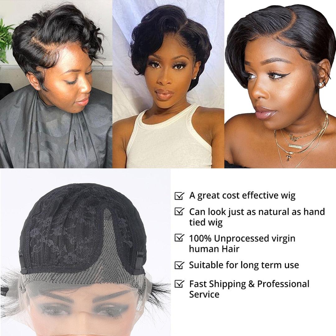 Short Pixie T-Part Lace Wig