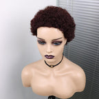 Short Curly Hair Wigs Pixie Cut Brazilian Human Hair For Black Women Natural Black 150% Density Glueless Afro Kinky Curly Human Hair Wig For Black Women Gifts for Girlfriends Stevvex