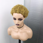 Short Curly Hair Wigs Pixie Cut Brazilian Human Hair For Black Women Natural Black 150% Density Glueless Afro Kinky Curly Human Hair Wig For Black Women Gifts for Girlfriends Stevvex