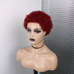 Short Curly Hair Wigs Pixie Cut Brazilian Human Hair For Black Women Natural Black 150% Density Glueless Afro Kinky Curly Human Hair Wig For Black Women Gifts for Girlfriends Stevvex