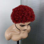 Short Curly Hair Wigs Pixie Cut Brazilian Human Hair For Black Women Natural Black 150% Density Glueless Afro Kinky Curly Human Hair Wig For Black Women Gifts for Girlfriends Stevvex