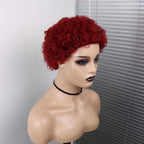 Short Curly Hair Wigs Pixie Cut Brazilian Human Hair For Black Women Natural Black 150% Density Glueless Afro Kinky Curly Human Hair Wig For Black Women Gifts for Girlfriends Stevvex