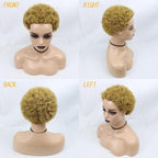 Short Curly Hair Wigs Pixie Cut Brazilian Human Hair For Black Women Natural Black 150% Density Glueless Afro Kinky Curly Human Hair Wig For Black Women Gifts for Girlfriends Stevvex