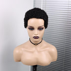 Short Curly Hair Wigs Pixie Cut Brazilian Human Hair For Black Women Natural Black 150% Density Glueless Afro Kinky Curly Human Hair Wig For Black Women Gifts for Girlfriends Stevvex