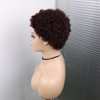 Short Curly Hair Wigs Pixie Cut Brazilian Human Hair For Black Women Natural Black 150% Density Glueless Afro Kinky Curly Human Hair Wig For Black Women Gifts for Girlfriends Stevvex