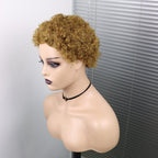 Short Curly Hair Wigs Pixie Cut Brazilian Human Hair For Black Women Natural Black 150% Density Glueless Afro Kinky Curly Human Hair Wig For Black Women Gifts for Girlfriends Stevvex
