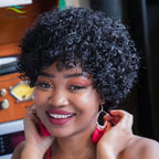 Short Curly Human Hair Wigs Pixie Cut Wigs Lace Front Wigs for Women Remy Hair Wig for Women Pre Plucked with Baby Hair Wigs For Black Women Gifts for Girlfriends Stevvex