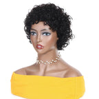 Short Pixie Cut Wig Bob Curly Human Hair Wig Brazilian Hair Wigs for Women Pre Plucked with Baby Hair Non Lace Human Hair Wigs For Black Women Gifts for Girlfriends Stevvex
