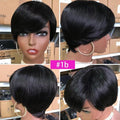 Short Pixie Cut Wig Human Hair Wigs Straight Bob Wigs With Bangs Full Machine Human Hair Wig for Black Women Black & Ombre Wigs For Black Women Gifts for Girlfriends Stevvex