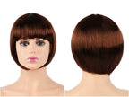 Short Straight Synthetic Blonde Pink Red Black Brown Blue 10" Bob Wigs with Bangs for Women Halloween Cosplay Party For Black Women Gifts for Girlfriends Stevvex
