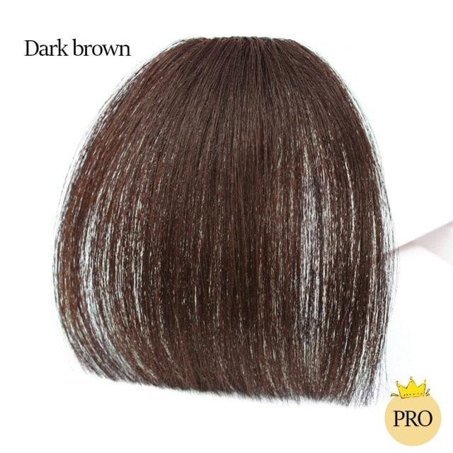 Short Synthetic Bangs Heat Resistant Hairpieces Hair Women Natural Short Fake Hair Air Bangs Hair Clips For Extensions Natural Flat Neat Bangs With Temples For Women One Piece Hairpiece Stevvex