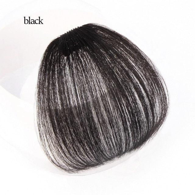Short Synthetic Bangs Heat Resistant Hairpieces Hair Women Natural Short Fake Hair Air Bangs Hair Clips For Extensions Natural Flat Neat Bangs With Temples For Women One Piece Hairpiece Stevvex