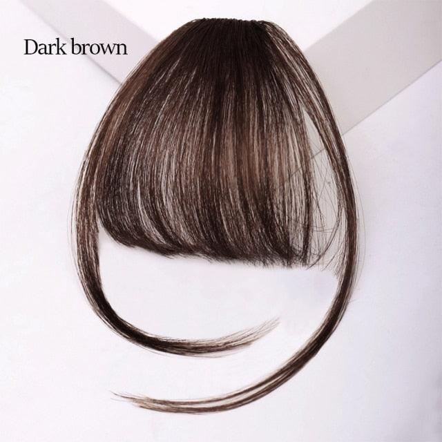 Short Synthetic Bangs Heat Resistant Hairpieces Hair Women Natural Short Fake Hair Air Bangs Hair Clips For Extensions Natural Flat Neat Bangs With Temples For Women One Piece Hairpiece Stevvex