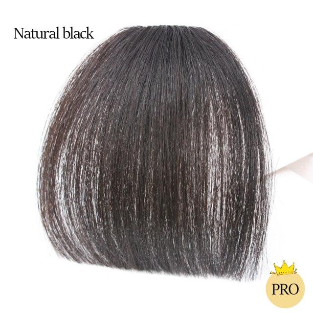 Short Synthetic Bangs Heat Resistant Hairpieces Hair Women Natural Short Fake Hair Air Bangs Hair Clips For Extensions Natural Flat Neat Bangs With Temples For Women One Piece Hairpiece Stevvex