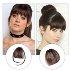 Short Synthetic Bangs Heat Resistant Hairpieces Hair Women Natural Short Fake Hair Air Bangs Hair Clips For Extensions Natural Flat Neat Bangs With Temples For Women One Piece Hairpiece Stevvex