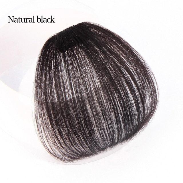 Short Synthetic Bangs Heat Resistant Hairpieces Hair Women Natural Short Fake Hair Air Bangs Hair Clips For Extensions Natural Flat Neat Bangs With Temples For Women One Piece Hairpiece Stevvex